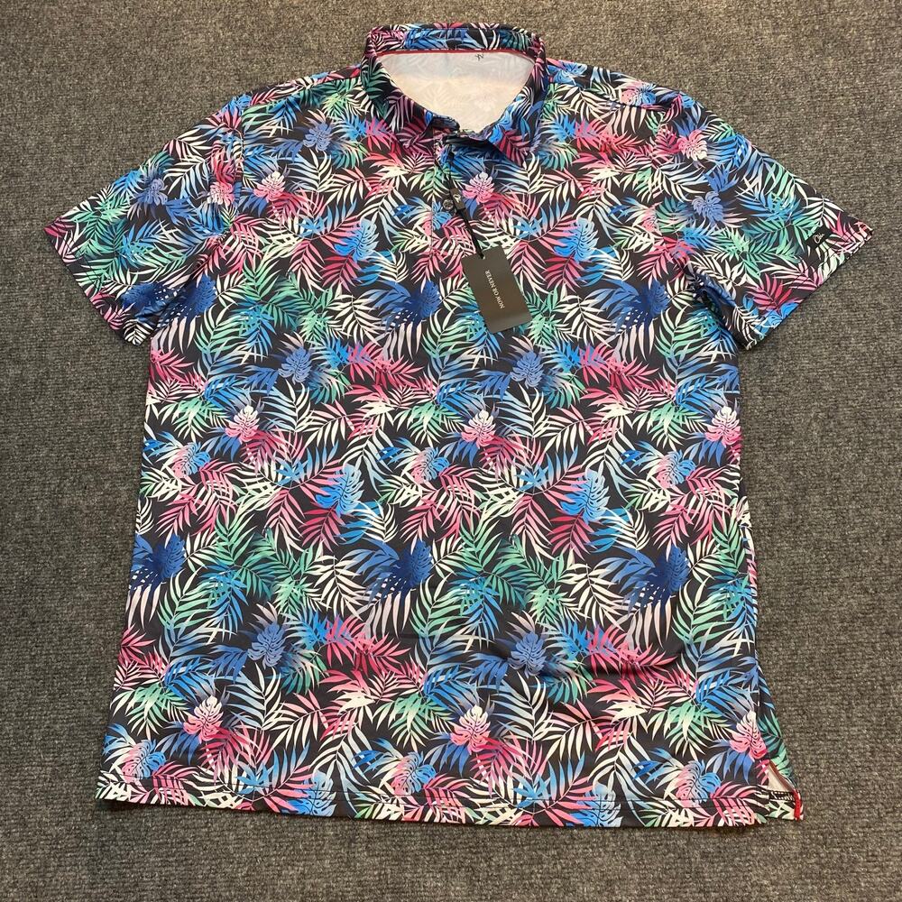 NEW with tags OBLA mens Hawaiian Performance golf polo shirt Mens Large UPF 50+
